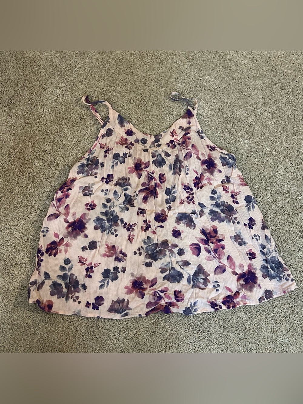 Purple and pink flowered tank